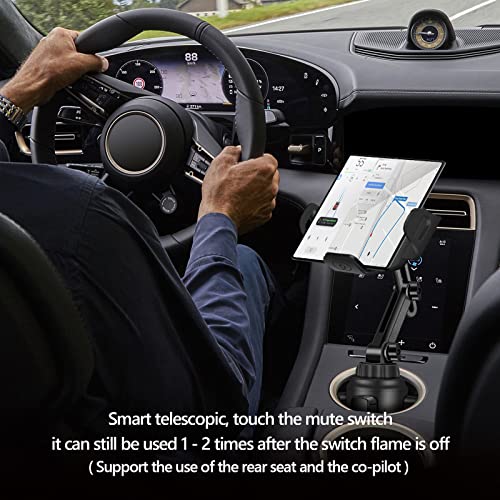 Cup Holder Phone Mount,15W Wireless Charger Car Phone Holder for Air Vent and Cup Holder,Cup Holder Phone Holder Compatible with Samsung Galaxy Z Fold 4/3/2,iPhone 13/12/11/X/8,Auto Clamp 5.6in-7.4in