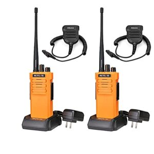 retevis rt29 two way radios long range rechargeable,high power 2 way radio,adults walkie talkies with ip67 waterproof mic vox emergency alarm for survive adventure offroad(2 pack)