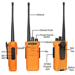 Retevis RT29 Two Way Radios Long Range Rechargeable,High Power 2 Way Radio,Adults Walkie Talkies with IP67 Waterproof Mic VOX Emergency Alarm for Survive Adventure Offroad(2 Pack)
