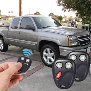 OGATOO Key Fob Replacement Fits for Chevy Silverado Avalanche Suburban Tahoe SSR GMC Sierra Yukon Saturn Vue Cadillac Escalade 2003 2004 2005 2006 2007, 3 Button #LHJ011 Car Remote Control Set 2