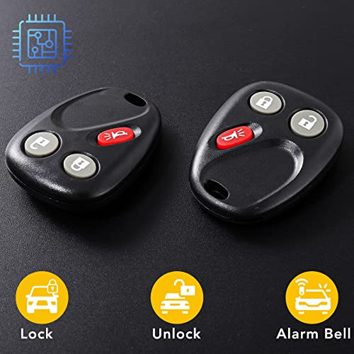 OGATOO Key Fob Replacement Fits for Chevy Silverado Avalanche Suburban Tahoe SSR GMC Sierra Yukon Saturn Vue Cadillac Escalade 2003 2004 2005 2006 2007, 3 Button #LHJ011 Car Remote Control Set 2