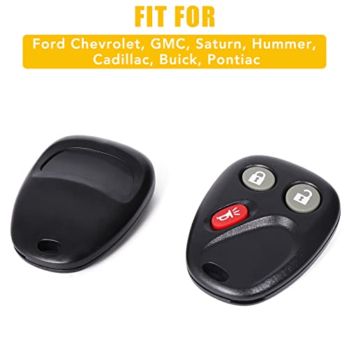 OGATOO Key Fob Replacement Fits for Chevy Silverado Avalanche Suburban Tahoe SSR GMC Sierra Yukon Saturn Vue Cadillac Escalade 2003 2004 2005 2006 2007, 3 Button #LHJ011 Car Remote Control Set 2