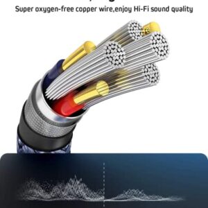 AINOPE Aux Cables [2-Pack/8.2ft], 90°Angled 3.5mm Aux Cord[Hi-Fi Sound, Nylon Braided] Male to Male Stereo Audio Cables Compatible with Car, Studio, Recorder, Smartphone- Grey