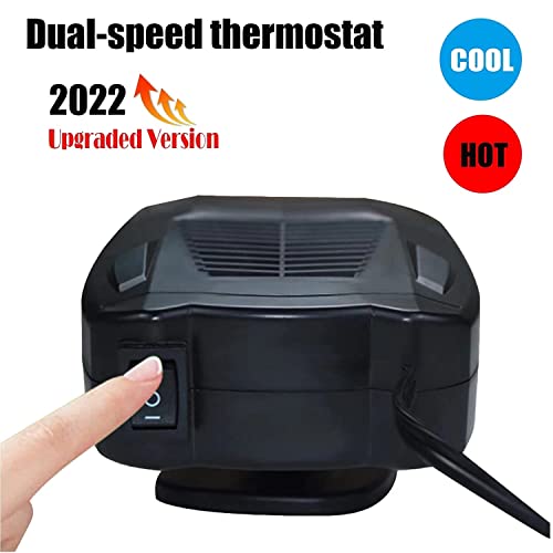 2023 Upgrade Heater Defroster, 2 in 1 Auto Car Windshield Heater Cooling Fan 12 Volt 150W Auto Defogger 360° Rotatable Heating Defrost (Sports Car Yellow）