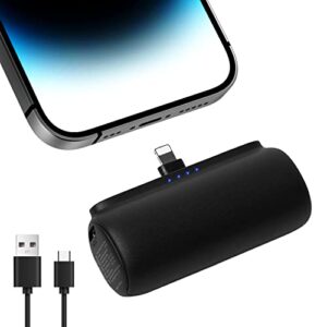 ohzhao small portable charger power bank 5500mah ultra-compact fast charging battery pack charger compatible with iphone 14/14 pro max/13/13 pro max/12/12 pro max/11/xr/x/8/7/6-black