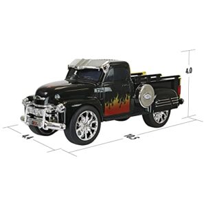 QFX BT-1953 Hot Rod Pick Up Truck Replica Speaker with Built-in Microphone, Led Party Lights, FM Radio, Red