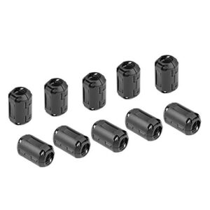 uxcell 13mm ferrite cores ring clip-on rfi emi noise suppression filter cable clip, black 10pcs