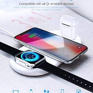 Vissles 3 in 1 Wireless Charging Pad Wireless Charging Station for iPhone 13/12/11pro/Se/X/XS/XR/Xs Max Apple Watch AirPods 2/Pro Wireless Charger Pad for Samsung Galaxy S20/S10