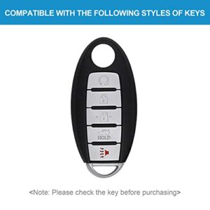 SK CUSTOM Smart Key Fob Case 3D Carbon Fiber ABS Plastic Emboss Cover for Infiniti JX35 Q50 Q60 QX56 QX60 QX80 for Nissan Altima Armada Maxima Murano Pathfinder Rogue 5 Button Keyless Entry Remote