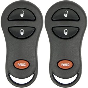 keyless2go replacement for new keyless entry 3 button remote car key fob for vehicles that use gq43vt9t (2 pack)