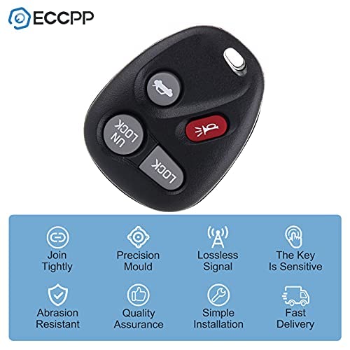 ECCPP 1X Keyless Entry Remote Key Fob Replacement for Buick/for Chevy Silverado Series/for GMC/for Pontiac/Saturn/Oldsmobile/for Cadillac Escalade Series ABO1502T 16245100 16207901