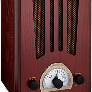 ClearClick Classic Vintage Retro Style AM/FM Radio with Bluetooth - Handmade Wooden Exterior