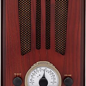 ClearClick Classic Vintage Retro Style AM/FM Radio with Bluetooth - Handmade Wooden Exterior