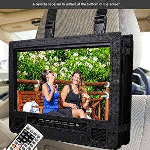 UEME Portable DVD Player for Car with 10.1" HD Swivel Display Screen, Car Charger, Support CD/DVD/SD Card/USB, Car Headrest Holder, Improved Button Design