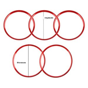 Xotic Tech Aluminum Air Conditioner AC Air Outlet Vent Front + Side Rings Trims Cover Decoration Compatible with Mercedes Benz CLA GLA Class 2013-2018 (Sporty Red) - 5 PCS