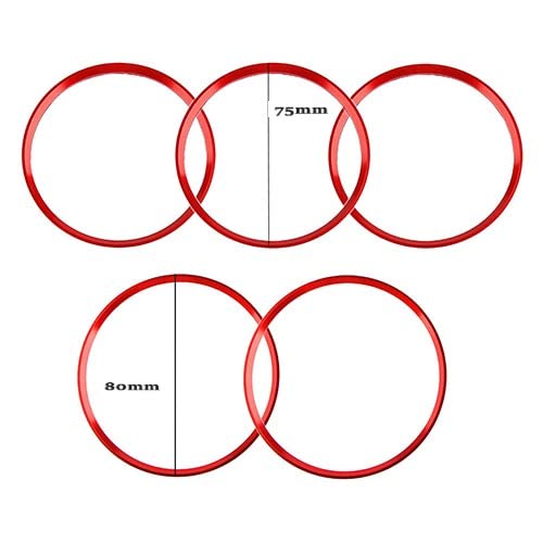 Xotic Tech Aluminum Air Conditioner AC Air Outlet Vent Front + Side Rings Trims Cover Decoration Compatible with Mercedes Benz CLA GLA Class 2013-2018 (Sporty Red) - 5 PCS