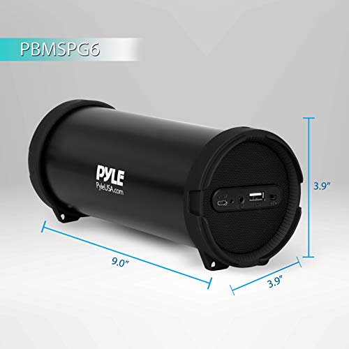 Pyle Surround Portable Boombox Wireless Home Speaker Stereo System, Built-in Rechargeable Battery, MP3/USB/FM Radio with Auto-Tuning, Aux Input Jack for External Audio. (PBMSPG6) Black