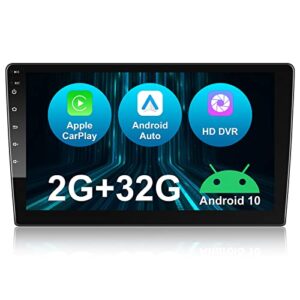 10 inch double din wireless carplay car stereo, android car radio with wireless android auto, 2g+32g touchscreen car multimedia player gps navigation bluetooth wifi am fm radio 2 din head unit screen