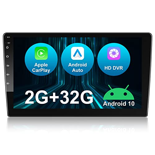 10 Inch Double Din Wireless CarPlay Car Stereo, Android Car Radio with Wireless Android Auto, 2G+32G Touchscreen Car Multimedia Player GPS Navigation Bluetooth WiFi AM FM Radio 2 Din Head Unit Screen