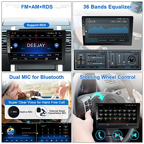 10 Inch Double Din Wireless CarPlay Car Stereo, Android Car Radio with Wireless Android Auto, 2G+32G Touchscreen Car Multimedia Player GPS Navigation Bluetooth WiFi AM FM Radio 2 Din Head Unit Screen