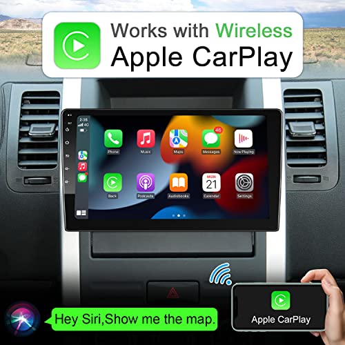 10 Inch Double Din Wireless CarPlay Car Stereo, Android Car Radio with Wireless Android Auto, 2G+32G Touchscreen Car Multimedia Player GPS Navigation Bluetooth WiFi AM FM Radio 2 Din Head Unit Screen