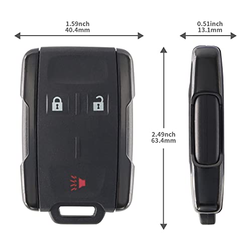 Car Key Fob Remote Replacement 3 Buttons Keyless Entry Remote Control Clicker Transmitter for Chevrolet Silverado GM M3N-32337200 22881479, 1 Pack