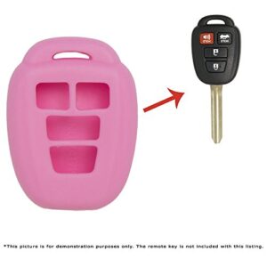 Keyless2Go Replacement for New Silicone Cover Protective Case for Remote Keys with FCC HYQ12BDM HYQ12BEL - Pink