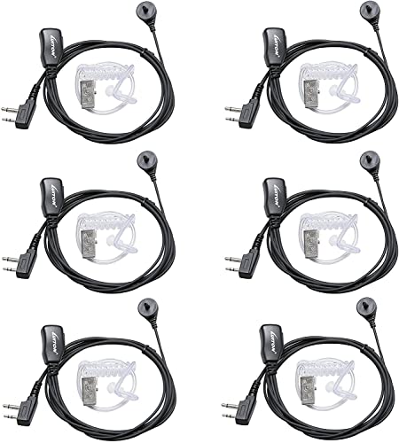 LUITON Earpieces for Midland Walkie Talkie Earpieces with Mic Security Headsets for Midland Two Way Radios Compatible with Midland GXT1000VP4 LXT600VP3 GXT1050VP4 GXT1000XB LXT500VP3 etc (6 Pack)