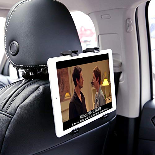 YOOHOO Car Headrest Mount, Tablet Headrest Holder, 360° Rotating Adjustable Holder for All 7"- 13" Tablet iPad, 9'' DVD Player Holder for Car Backseat Seat Mount