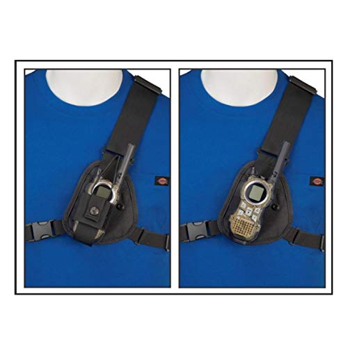 RCH-103 Radio Chest Harness Shoulder Radio Holster Chest Pack an Adjustable Depth Radio Pouch for Small Motorola Talk About Two-Way Radios and Walkie Talkies. Made in USA by Holsterguy.