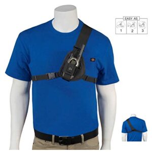 RCH-103 Radio Chest Harness Shoulder Radio Holster Chest Pack an Adjustable Depth Radio Pouch for Small Motorola Talk About Two-Way Radios and Walkie Talkies. Made in USA by Holsterguy.