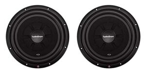rockford fosgate r2sd4-12 12″ 1000w 4-ohm shallow/slim car subwoofer sub pair with mica-injected polypropylene cone and integrated pvc trim ring