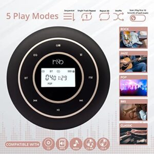 Portable CD Player with Bluetooth 5.0 & Rechargeable Battery, Aux Output, FM Transmitter for Car USe, LCD Backlight Display and Touch Button Technology, 12hr Playtime by Hevet & Bugg