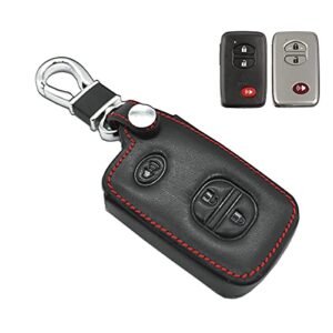 compatible with fit for toyota 4runner venza avalon land cruiser camry highlander prius prius c v rav4 hyq14aab hyq12acx 3-buttons leather keyless entry remote control key fob cover case protector
