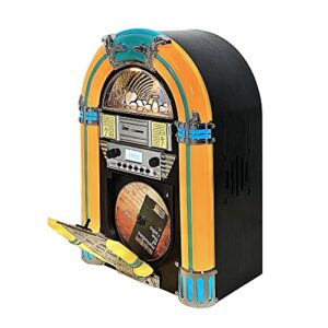 Arkrocket Athena Mini Jukebox/Tabletop CD Player/Bluetooth Speaker/Radio/USB and SD Card Player with Retro LED Lighting System
