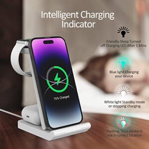 Wireless Charging Station,Wireless Charger Stand 3 in 1 Compatible for iPhone14/13/12/11/Pro Series,for Watch7/6 Series,Airpods 3/2/Pro.