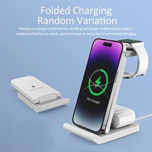 Wireless Charging Station,Wireless Charger Stand 3 in 1 Compatible for iPhone14/13/12/11/Pro Series,for Watch7/6 Series,Airpods 3/2/Pro.