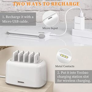 Yoobao Wireless Charging Station, 5 pcs of Ultra Slim Portable Charger 10000mAh, Built-in Cable Power Bank for iPhone/Samsung, Shared Battery Pack for Business/Home/Office/Restaurant/Hotel/Party/Pub