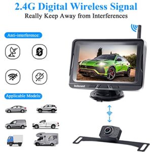 DoHonest Wireless Backup Camera for Car with 5" Monitor, HD 1080P No Delay Bluetooth Backup Camera System for Truck Pickup Minivan Support Add Second RV Camera DIY Installation to Avoid Drill Hole S4