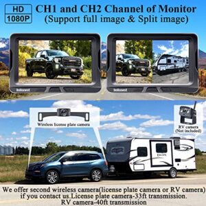 DoHonest Wireless Backup Camera for Car with 5" Monitor, HD 1080P No Delay Bluetooth Backup Camera System for Truck Pickup Minivan Support Add Second RV Camera DIY Installation to Avoid Drill Hole S4