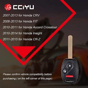 cciyu 1X Replacement Ignition Key Fob Keyless Entry Car Remote Replacement for Honda CR-V for Honda Fit for Accord Crosstour CR-Z Insight FCC 35118TP6-A00 35118-TM8-A00