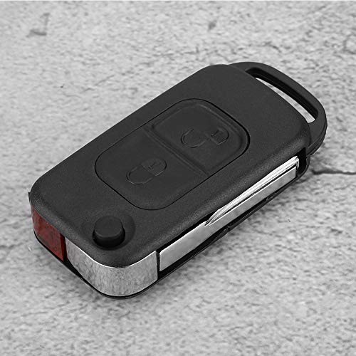 Suuonee Key Fob Case, 2 Button Remote Flip Key Fob Case Shell Cover Fit For SLK Class E113 ACES W168