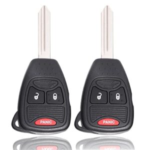 car key fob keyless entry remote compatible with chrysler 200/300/ aspen/dodge charger/ram/durango/wrangler/commander etc. 3 buttons oht692427aa key remote clicker- pack of 2