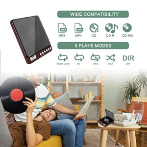 Portable CD Player with Speakers 2000mAh Rechargeable Walkman CD Player Portable with Double 3.5mm Headphones Jack,Small Anti-Skip Personal CD Player Disc Music Player for Car or Home