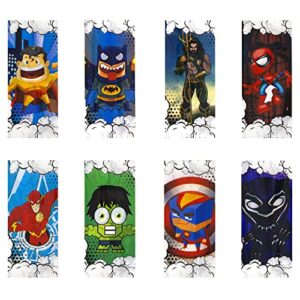 pre cut 18650 battery wraps films cover cartoon series protective sleeve heat shrink wraps tubing tube film for 18650 rechargeable batteries, 8 styles (24pcs)