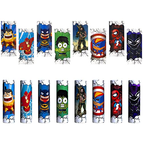 Pre Cut 18650 Battery Wraps Films Cover Cartoon Series Protective Sleeve Heat Shrink Wraps Tubing Tube Film for 18650 Rechargeable Batteries, 8 Styles (24PCS)