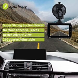 Sportway S10 Suction Cup Dash Cam Mount Holder with 6+pcs Joints for Rove APEMAN CHORTAU Roav Nexar iiwey YI Z-Edge Old Shark KDLINKS Falcon Zero... Most Car Dash Cameras