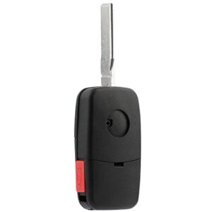 Replacement Keyless Entry Remote Flip Key Fob fits 1998 1999 2000 2001 VW Beetle, Golf, Jetta, Passat (HLO1J0959753F)