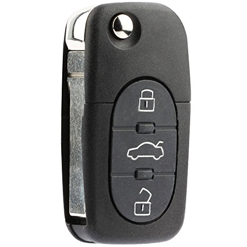 Replacement Keyless Entry Remote Flip Key Fob fits 1998 1999 2000 2001 VW Beetle, Golf, Jetta, Passat (HLO1J0959753F)