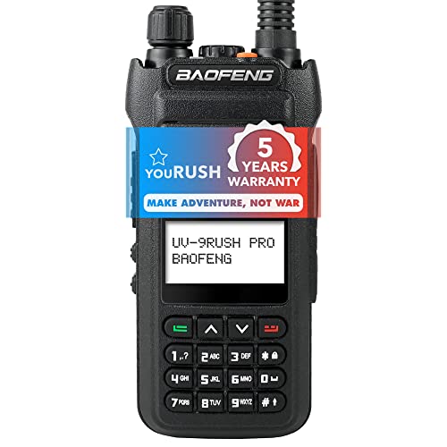 youRUSH Portable Ham Radio BF-H5 10W (9RUSH PRO) High Power Long Range Dual Band Radio IP54 with 2200mAh Battery. K2 Pin Port & youRUSH Lanyard Compatible with Baofeng BF-H5 Handheld Radio